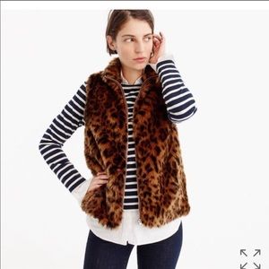 J.Crew faux leopard vest XS NWT